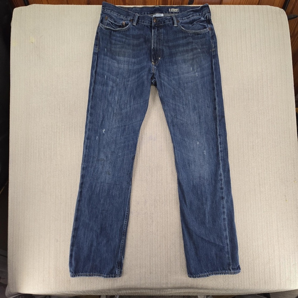 Polo Ralph Lauren Jeans Mens 36x34 Blue Straight Leg Distressed Denim Pants